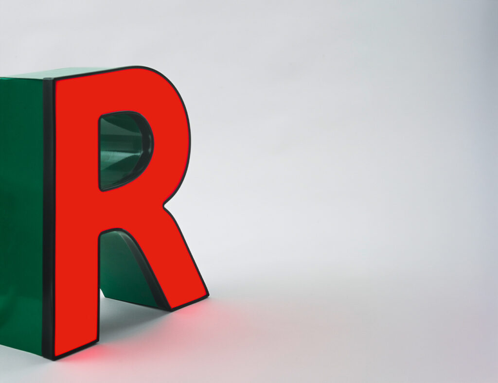 Listels Lettre rouge éteinte